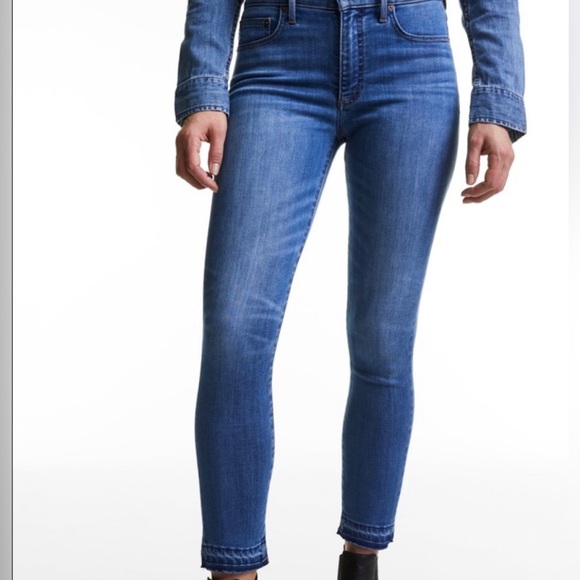 THE DENIM FORUM MID RISE SKINNY CROP JEANS MEDIUM BLUE WASH FROM ARITZIA WOMENS - Picture 10 of 14